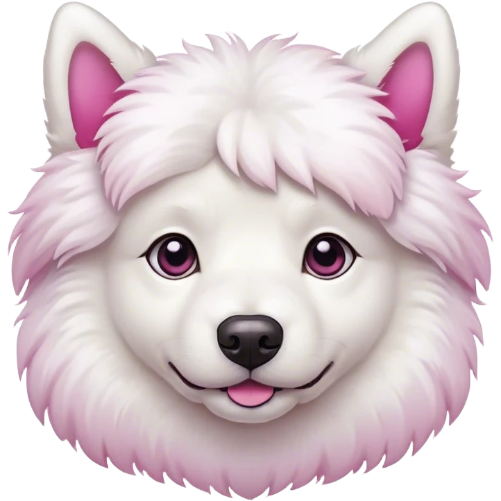 Fluffy dog white pink emoji