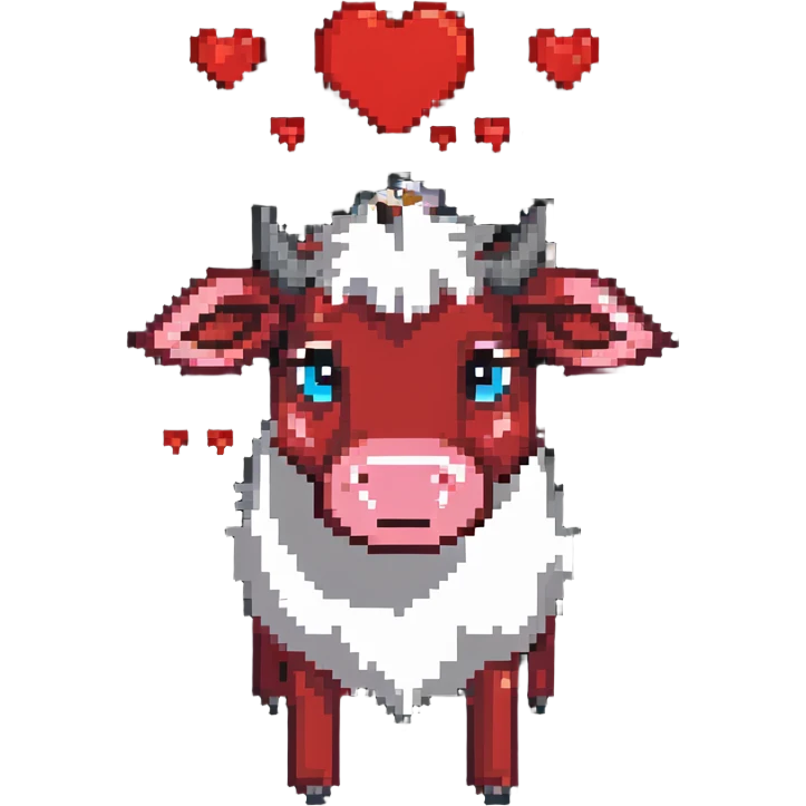 gnu with hearts, expressing love emoji