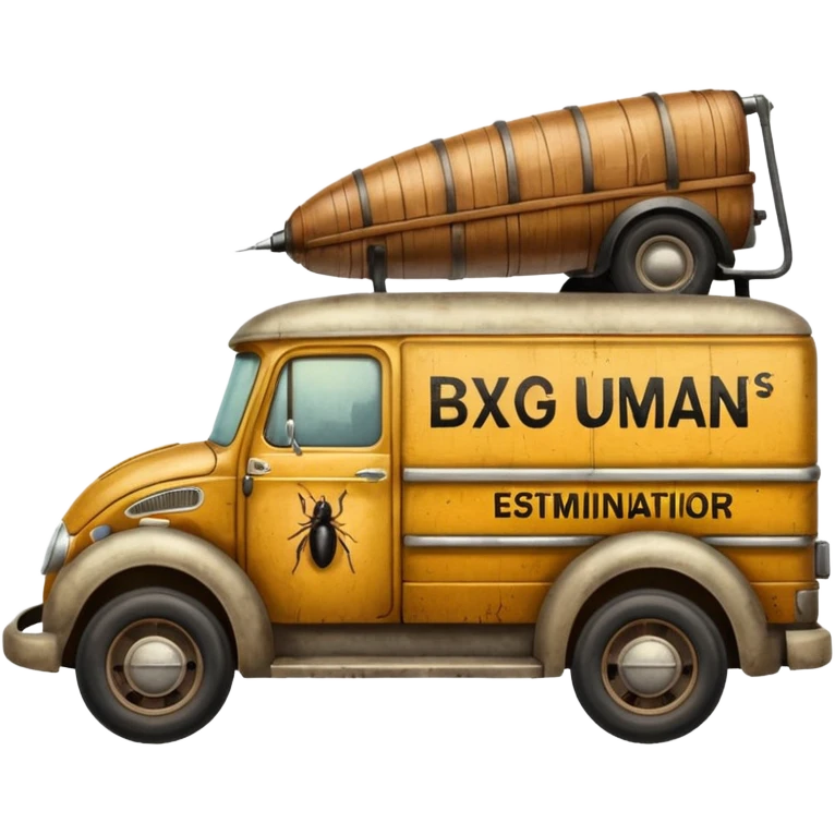 Bug man’s exterminator antique moving van  emoji