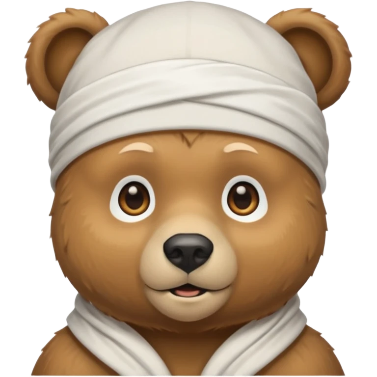 Сделай лицо медведя в белой дюраге emoji