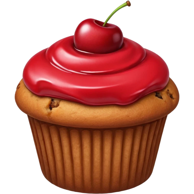 burgundy muffin cherry on top emoji
