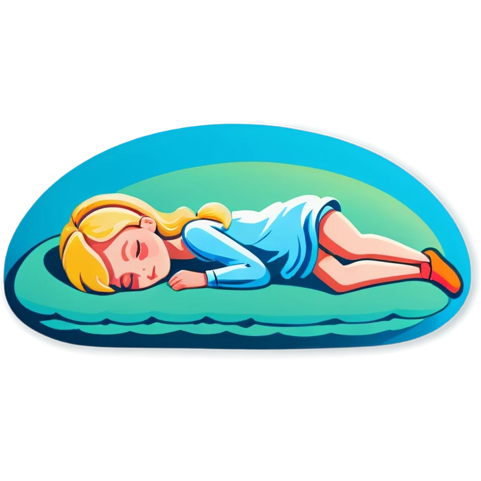 Blonde girl sleeping on a pillow emoji