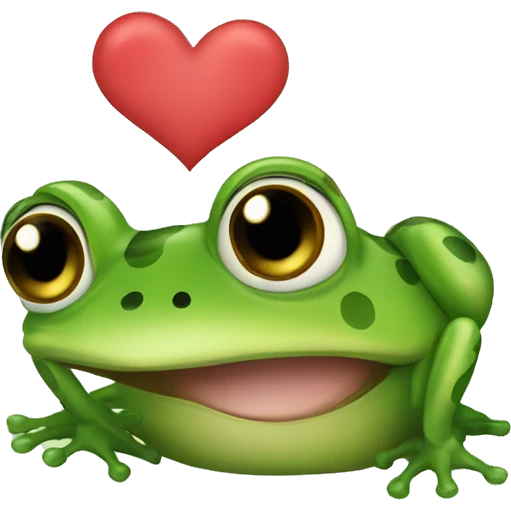 A frog saying “I love u” emoji