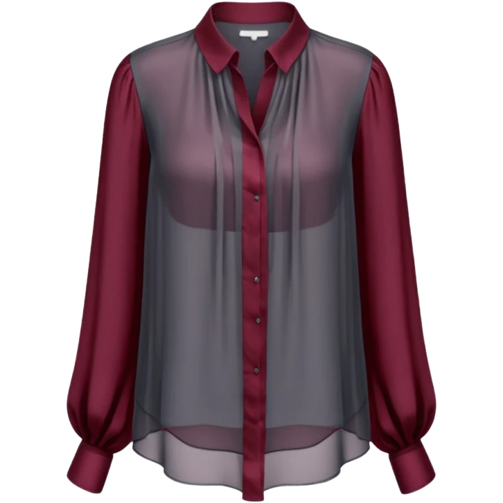 Dark grey and burgundy translucent womens blouse emoji