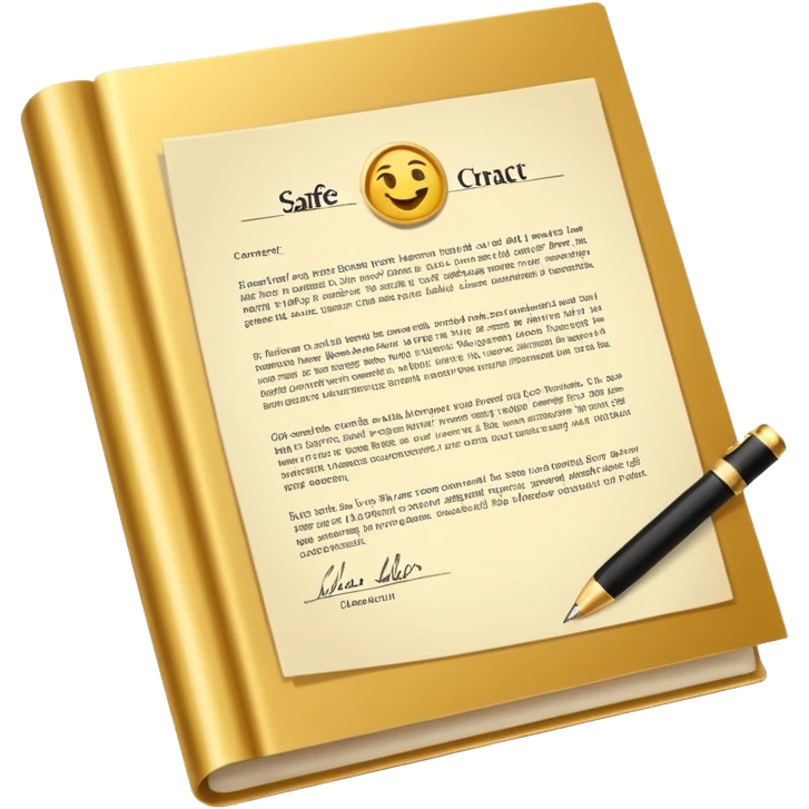 Professional safe guarantee contract golden paper signed emoji