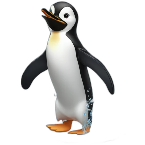splashing penguin emoji