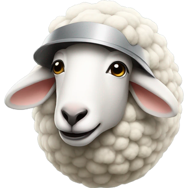 sheep with an helmet emoji