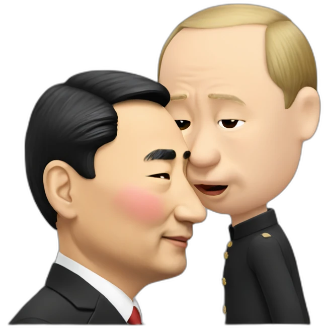 putin kissing xi jinping emoji