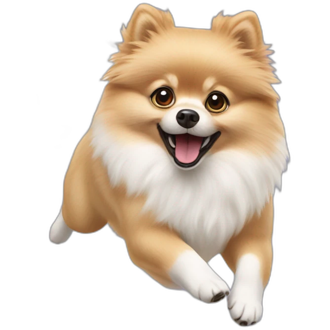 white pomeranian JUMP emoji