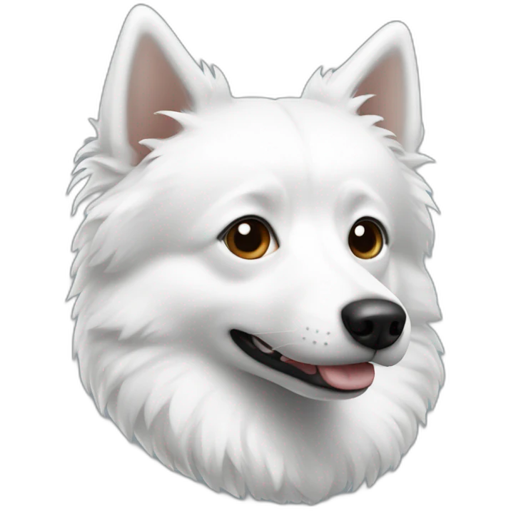 Black White spitz head emoji
