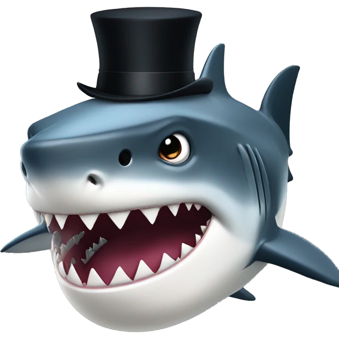shark with black top hat emoji