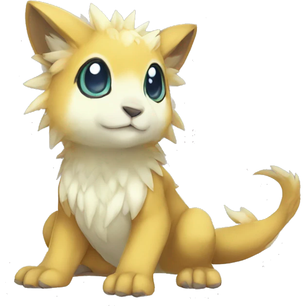 Cute cool fantasy animal hybrid Fakemon full body emoji