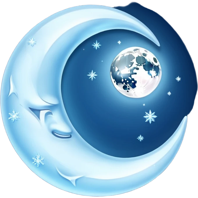 Frozen crescent moon emoji