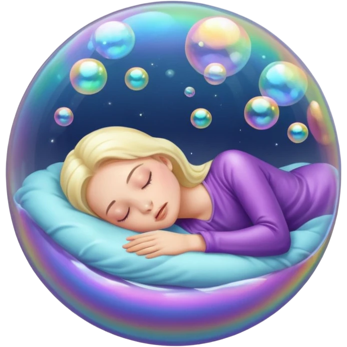 soap bubble with sleeing woman inside emoji