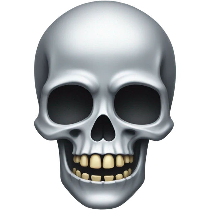 Skeleton mad out of chrome  emoji