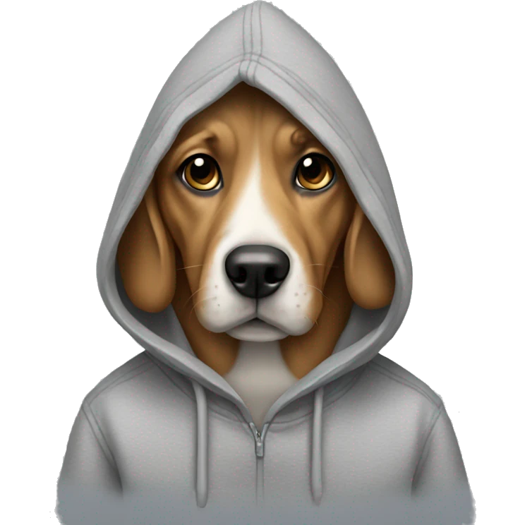 Dog wearing a hoodie emoji