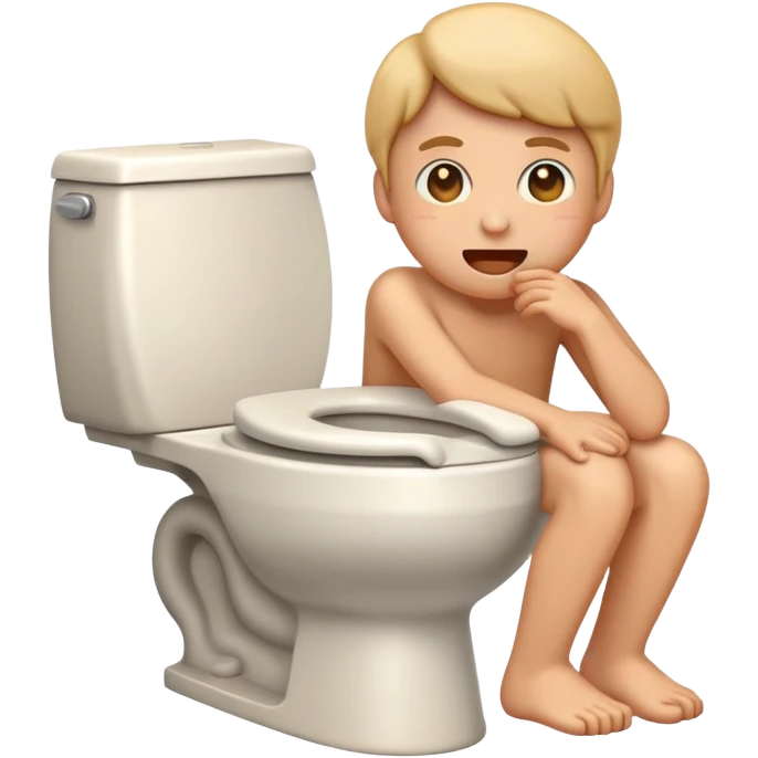 Emoji relieved to be pooping on toilet emoji