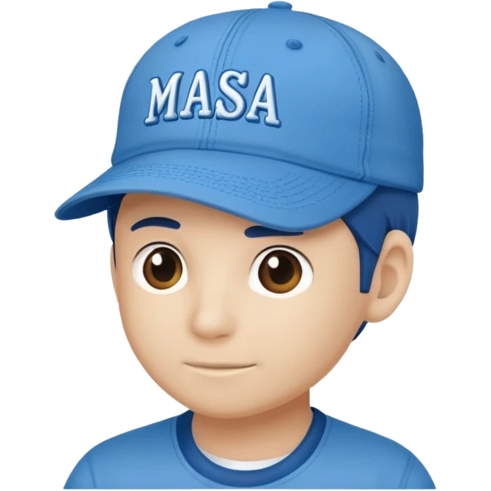 Blue cap with the lettering MASA emoji