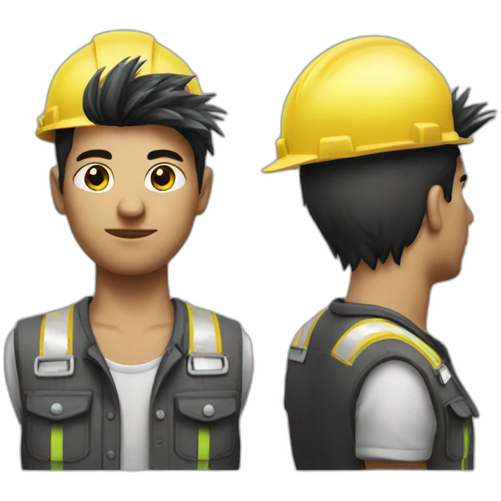 worker of construction hairs punk emoji