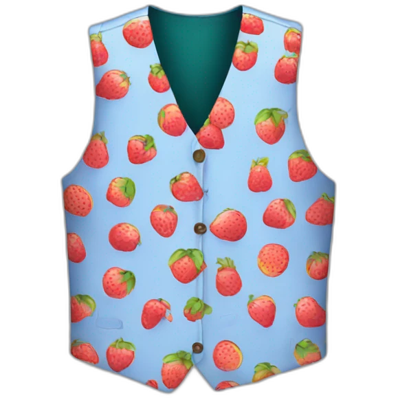 male vest displaying a fruit pattern emoji