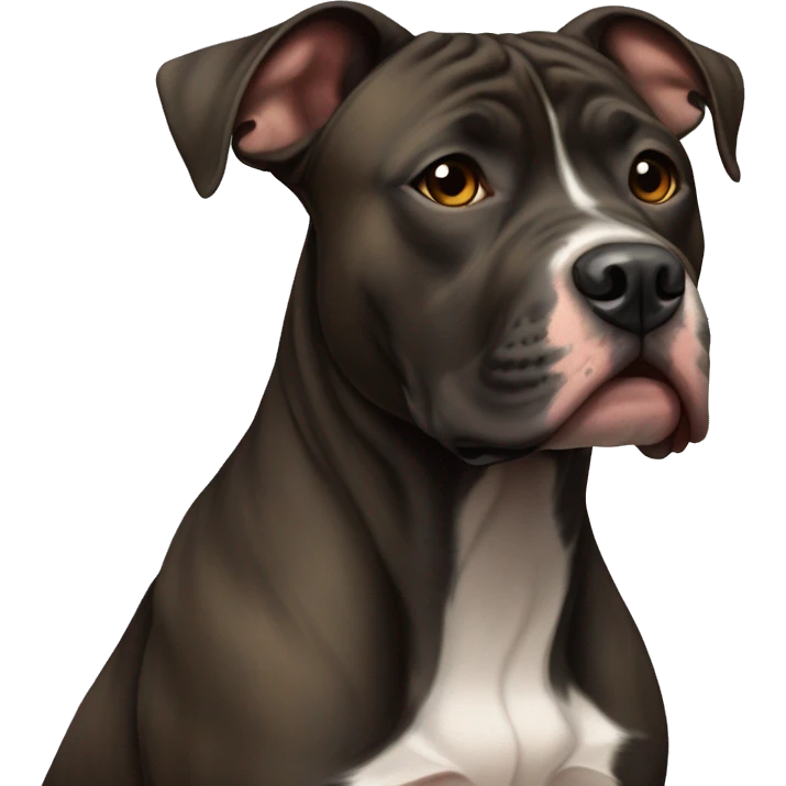 Dark brindle pitbull with floppy ears emoji