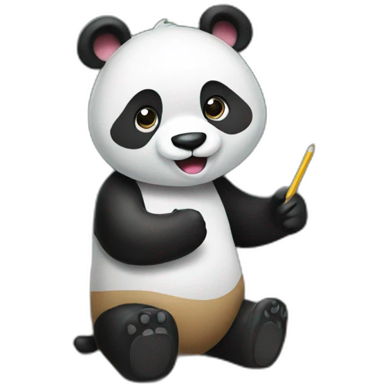 a panda teaching with a chalkboard emoji