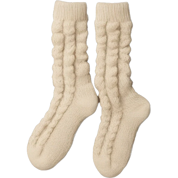 knitted socks beige emoji