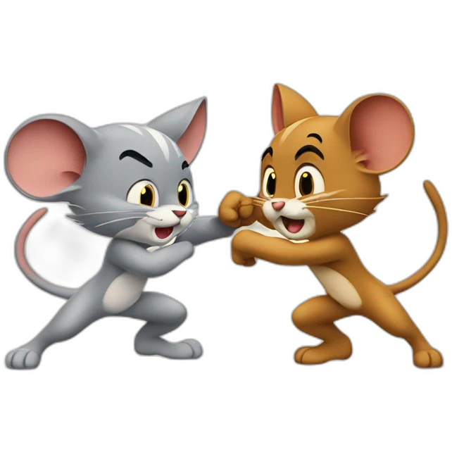 Tom and Jerry fight emoji