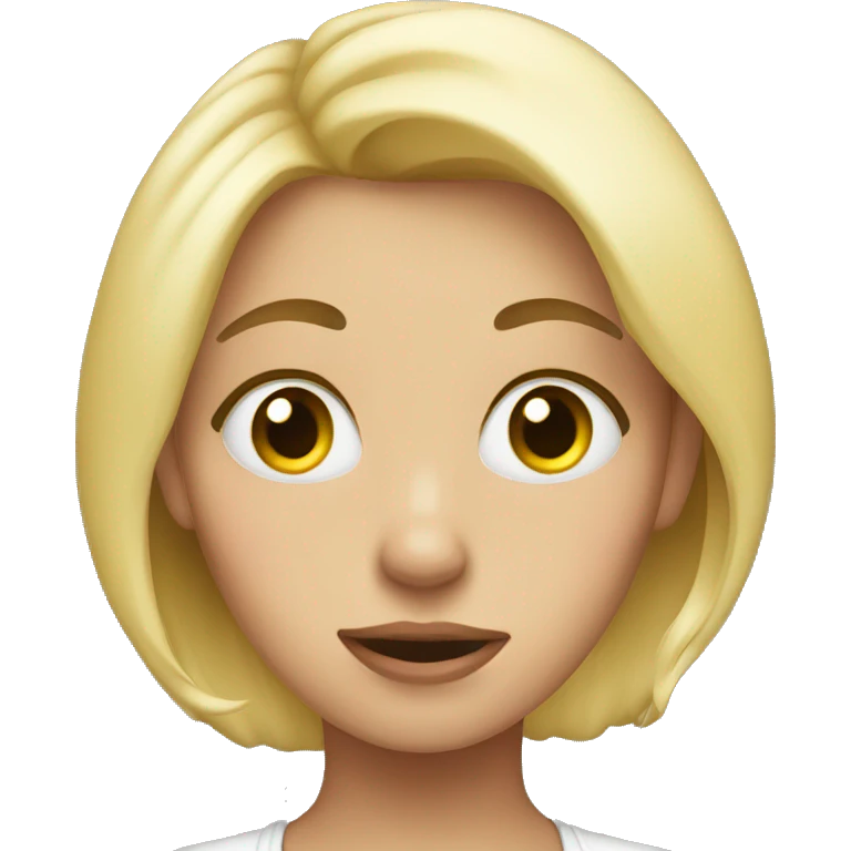 Blonde girl rolling eyes emoji