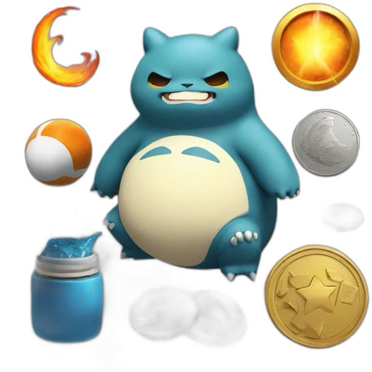 Snorlax, Charizard, Coin, Astronaut emoji