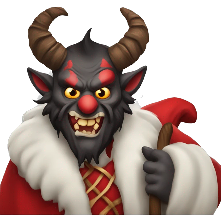 Evil Krampus in a red robe emoji
