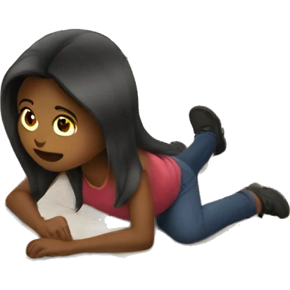 the girl is sitting under the desk emoji