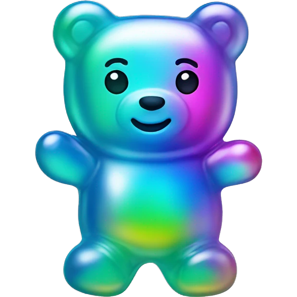 Iridescent gummy bear emoji