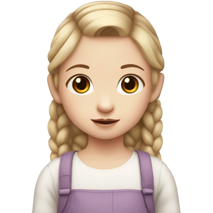 pale white toddler girl with brown straight pigtails and big black eyes not blonde no blonde hair emoji