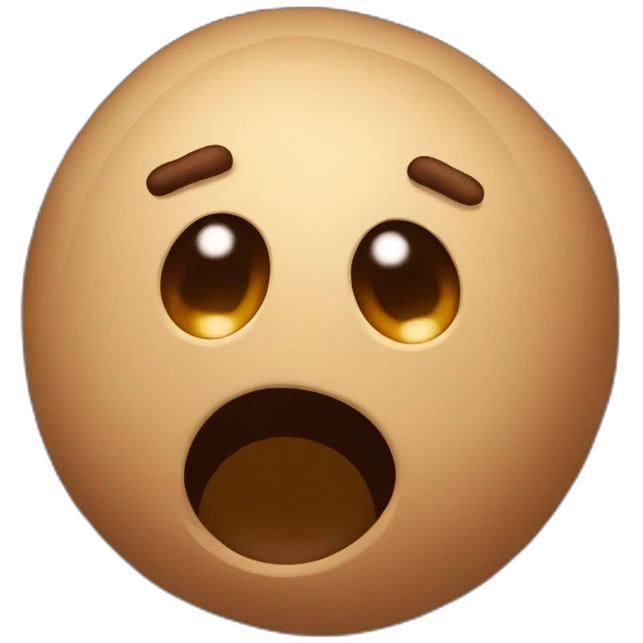a coffee bean, looking upward with a grief-stricken face, asking "WHY??!??!!" emoji
