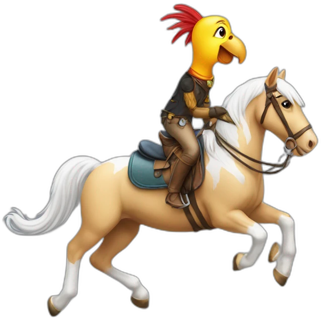 Perroquet sur un cheval emoji