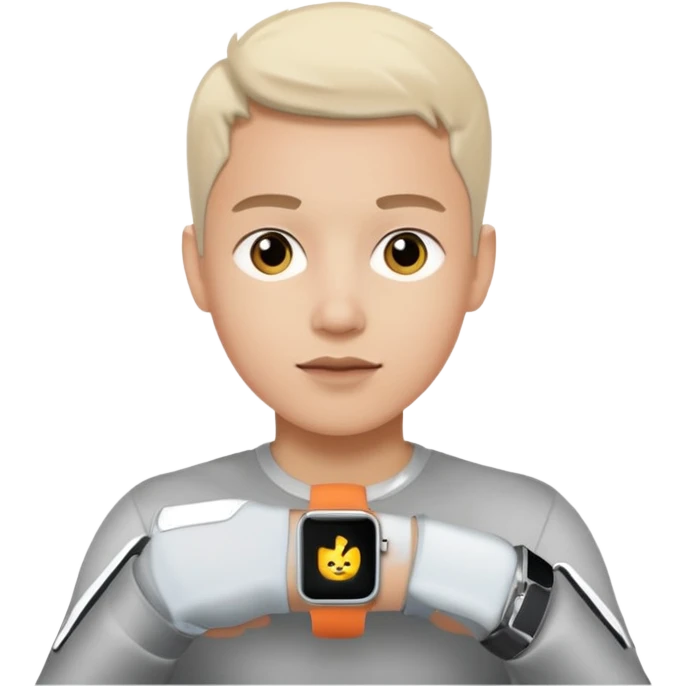 Young person wearing a smartwatch emoji