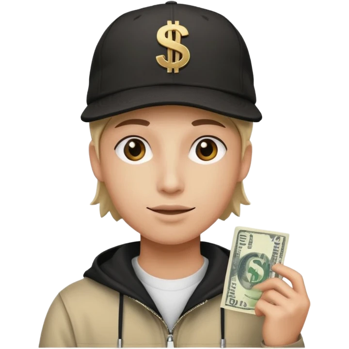 boné com simbolo de $ hype emoji