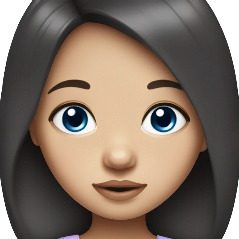 newborn baby daughter with dark straight hair and blue eyes emoji