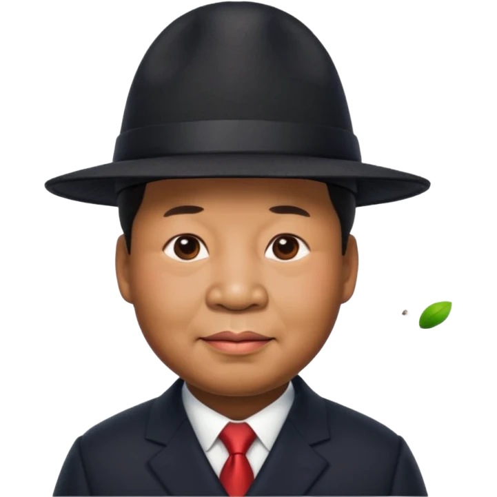 black xijinping with a hat apple style emoji emoji