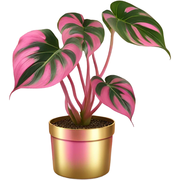 Philodendron pink princess in gold pot emoji