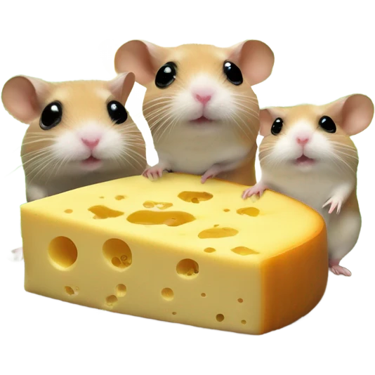 alien hamster cult with cheese and weed emoji