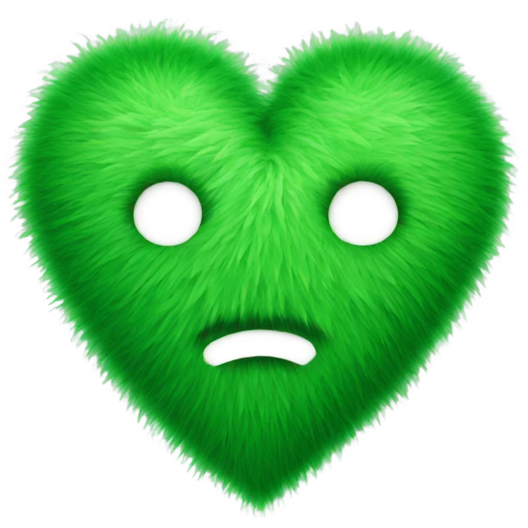 Green fuzzy heart emoji