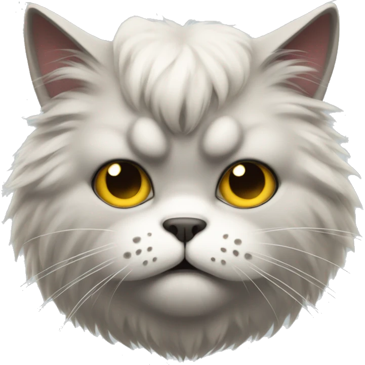fluffy mad looking cat emoji