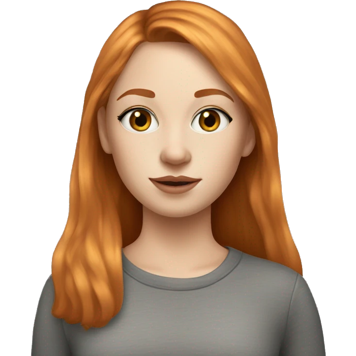 Girl with straight ginger heir, silver nose ring and winged eyeliner  emoji