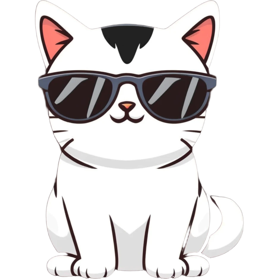 Cat with sunglasses emoji