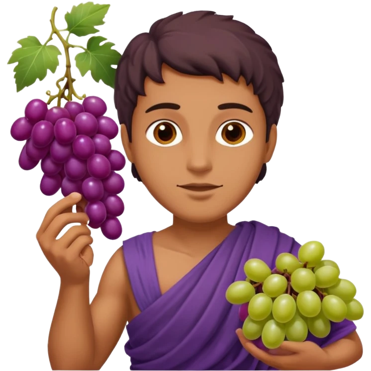 ancient greek with grape emoji