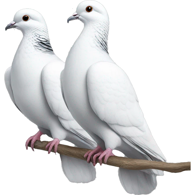 Pair Pigeon white colour  emoji