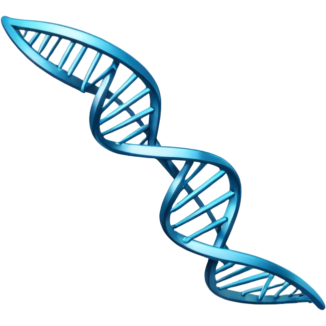 DNA strand above a paper sheet emoji