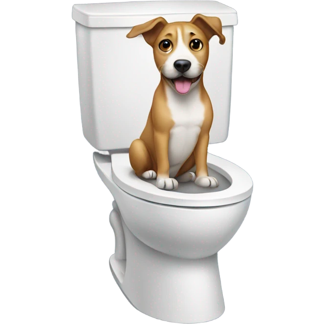 Dog on toilet  emoji